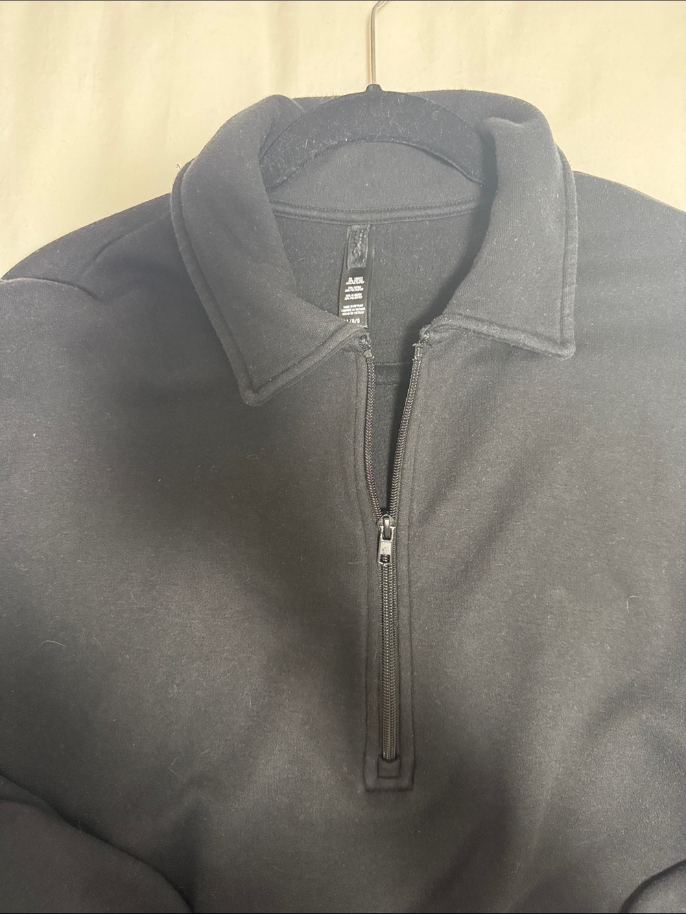 SKIMS Black Quarter-Zip Collar Sweatshirt - Picture 3 of 4